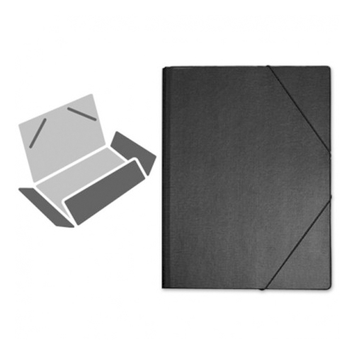 CARPETA FOLIO CON GOMAS Y SOLAPAS NEGRA