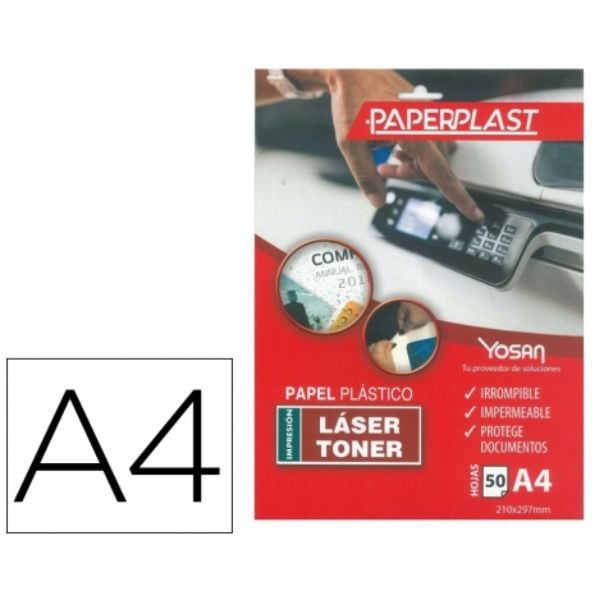 PAQUETE 50H PAPERPLAST BLANCO 250 MICRA