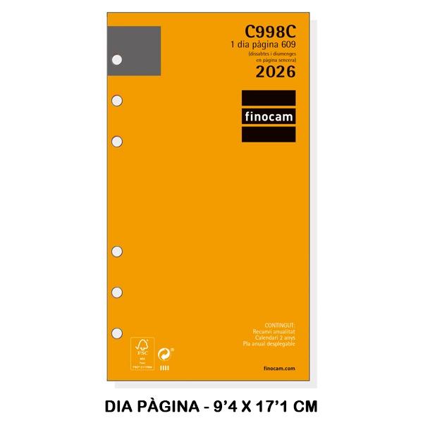 RECAMBIO ANUAL 609 1DP 2026 C998C