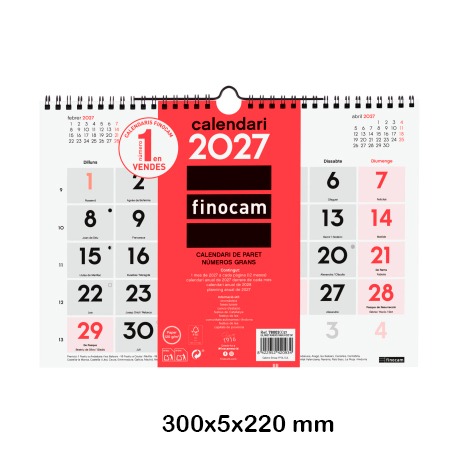 CALENDARIO PARET NUM.GRANDES M 2027