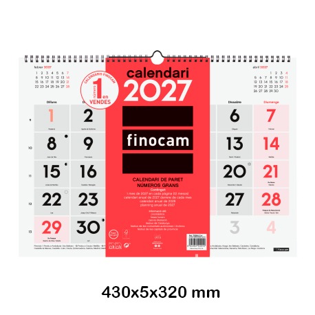 CALENDARIO PARET NUM.GRANDES L 2027