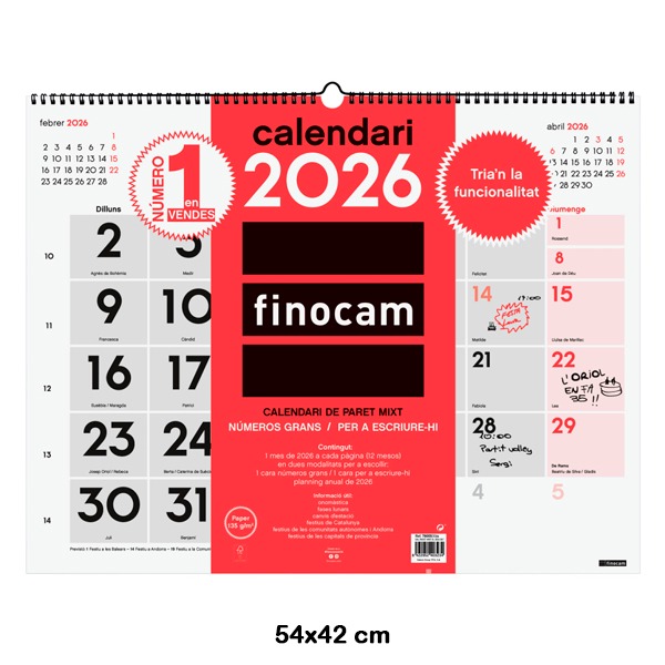 CALENDARIO PARED MIXT XL 2026