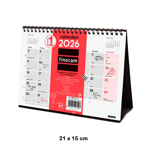 CALENDARIO SOBREMESA ESCRIBIR S 2026