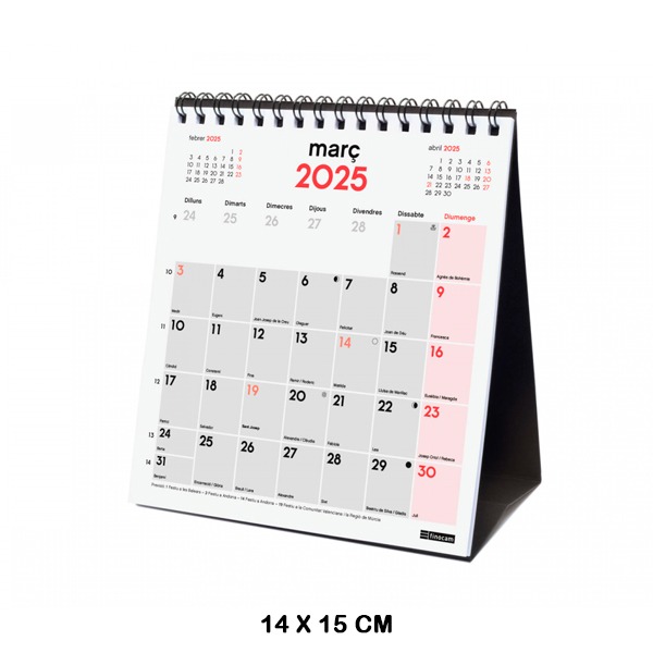 CALENDARIO SOBREM. ESCRIBIR XS 2025