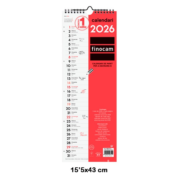 CALENDARIO PARED ESCRIBIR LARGO L 206