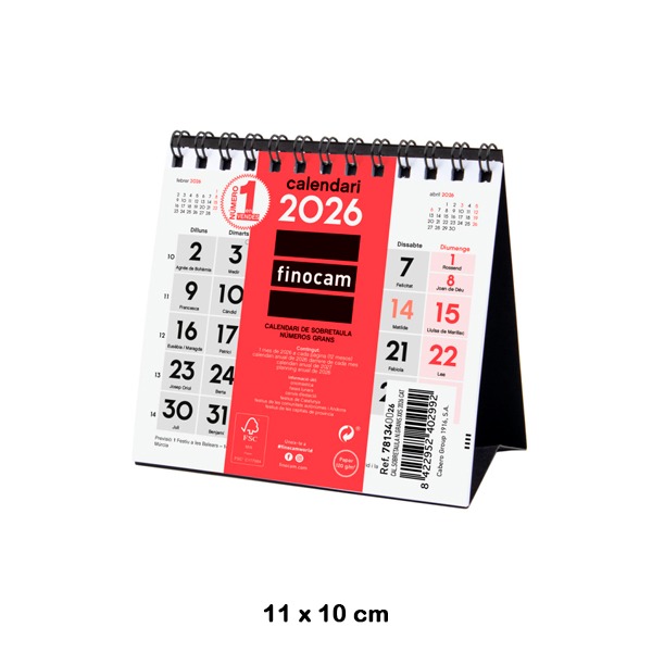 CALENDARIO SOBREMESA N.GRANDES XXS 2026