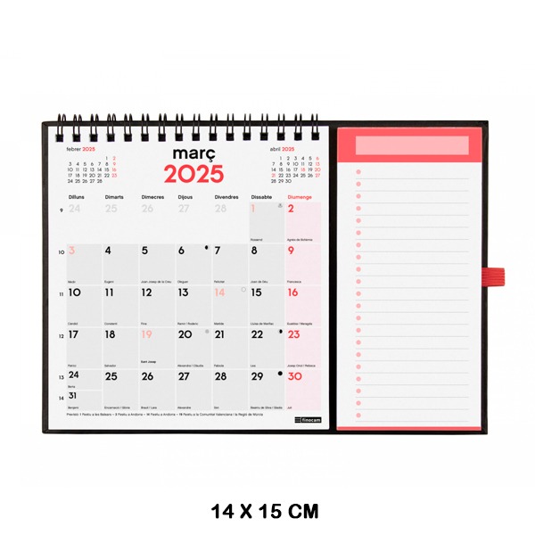 CALENDARIO ESCRIBIR IMAN XS 2025 BLANCO