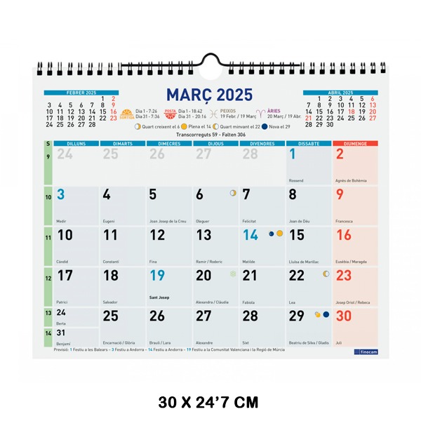 CALENDARIO PARED 30X24'7 2025