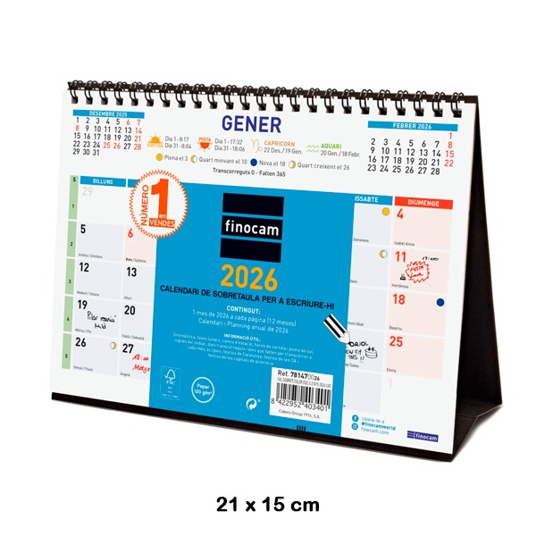 CALENDARIO SOBREMESA COLOR 21X15 2026