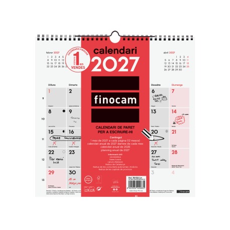 CALENDARIO PARET ESCRIBIR 30X30 2027