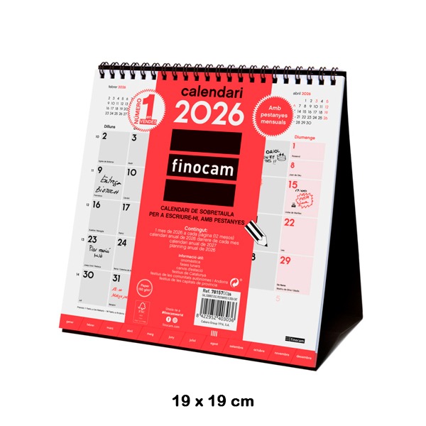 CALENDARIO SOBREM.ESCRIB.PESTA¥AS 2026