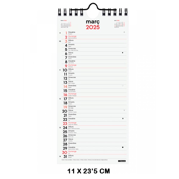CALENDARIO PARED ESCRIBIR LARGO S 2025
