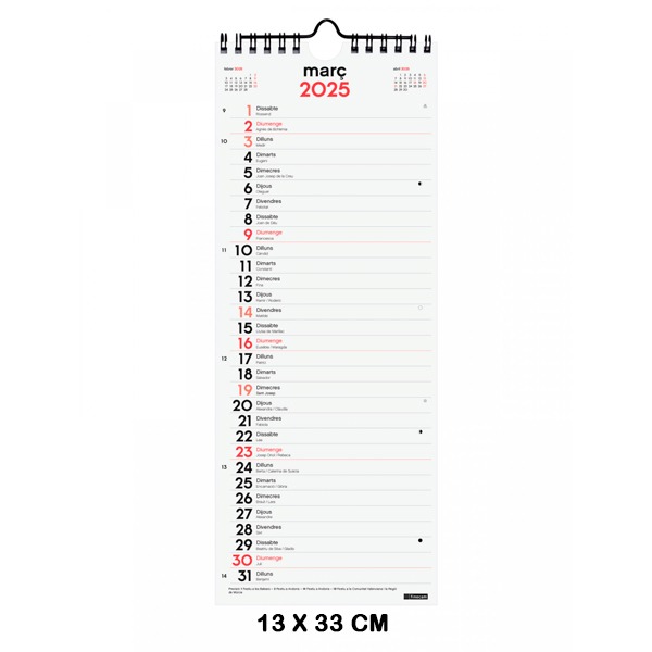 CALENDARIO PARED ESCRIBIR LARGO M 2025
