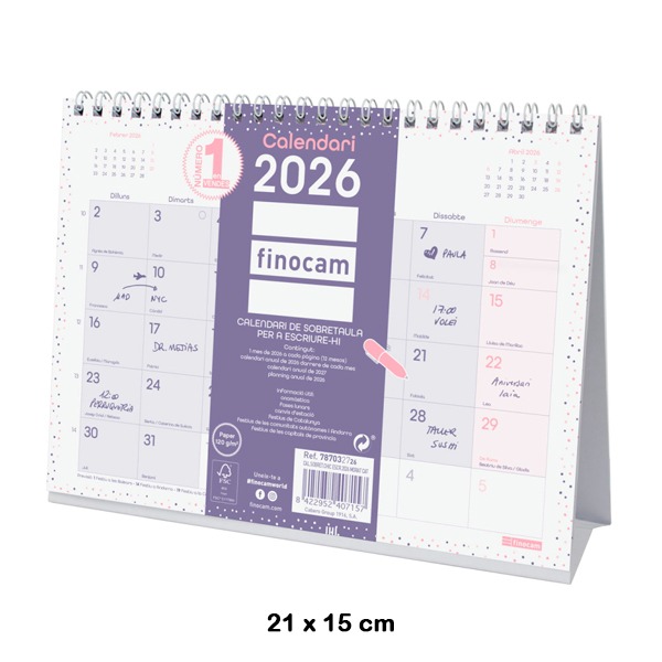 CALENDARIO SOBREM.ESC. CHIC 2026 MORADO