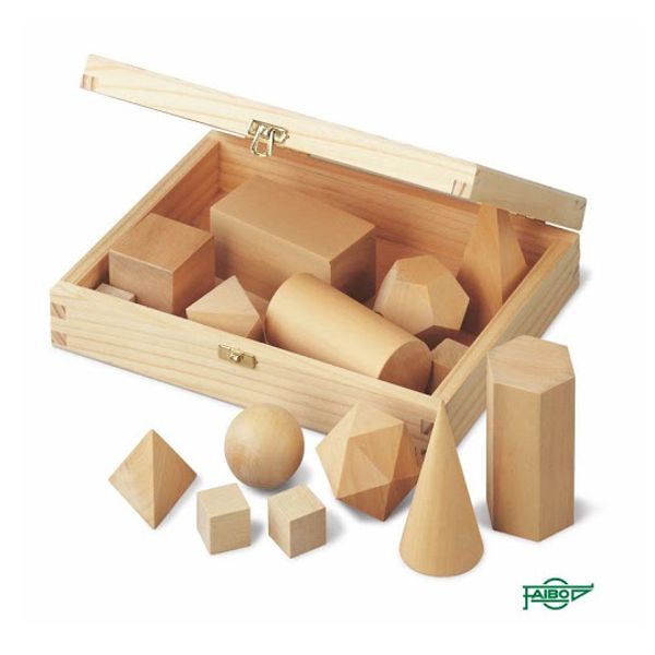 PACK 30 CUERPOS GEOMETRICOS MADERA