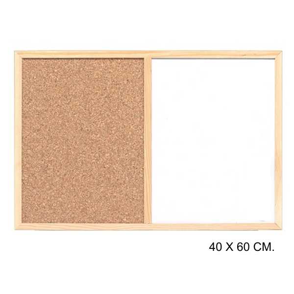 PIZARRA + TABLERO ANUNCIOS 40X60CM