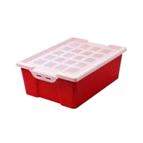 CAJA PLASTICO 42X31X14'8CM. ROJA C/TAPA