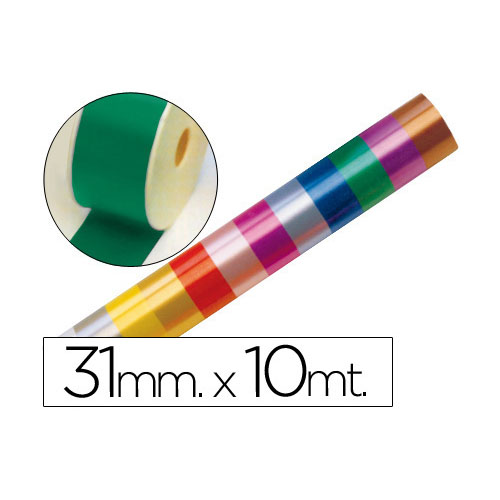 ROLLO CINTA REGALO VERDE DE 31X10MT