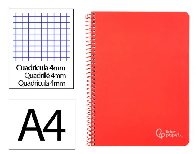 LIBRETA T.FOLIO T/D 80H 75GR 4X4 ROJO