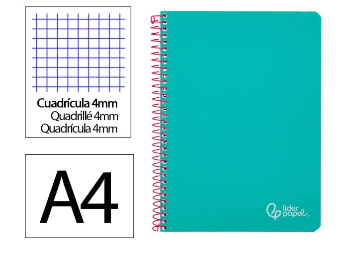 LIBRETA T.FOLIO T/D 80H 90GR 4X4 TURQUES