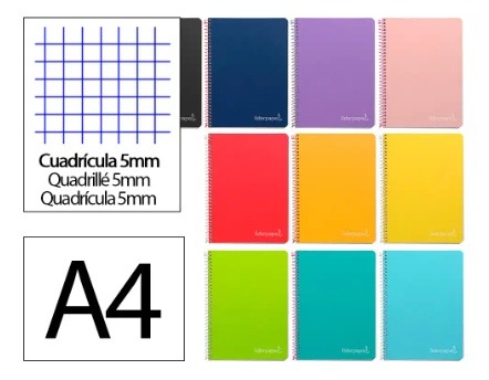 LIBRETA A4 T/DURA 80H 90GR CUADRICUL 5X5