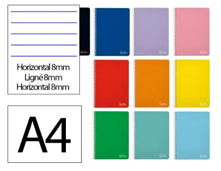 LIBRETA A4 T/DURA 80H 90GR RALLA HORITZO