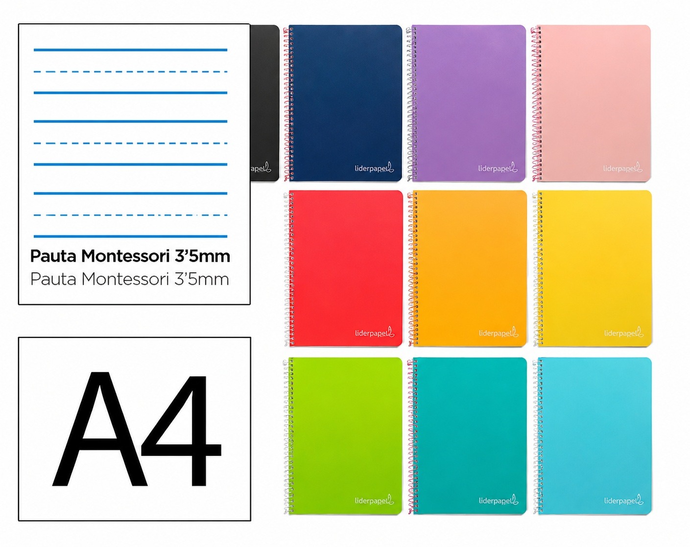 LIBRETA A4 80H 90GR T/DURA MONTESORI 3'5