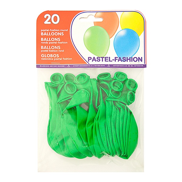 PAQUETE 20 GLOBOS COLOR VERDE PISTACHO