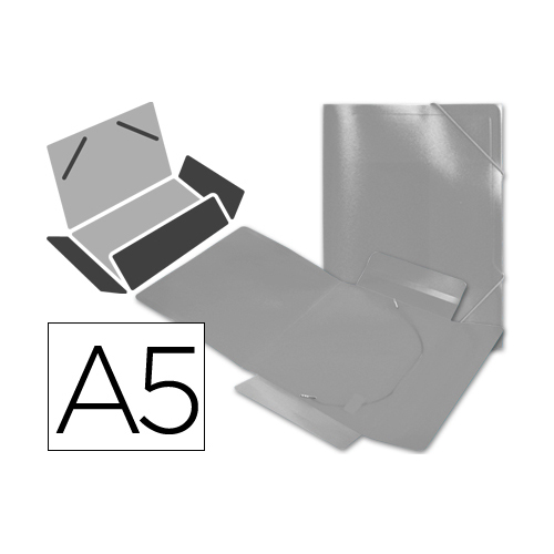CARPETA A5 PLASTICO 3 SOLAPAS TRANSPARE