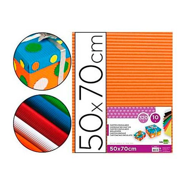 CARTON ONDULADO 50X70CM NARANJA