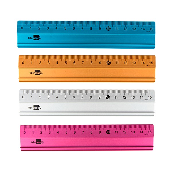 REGLA ALUMINIO 15CM COLORES VARIADOS