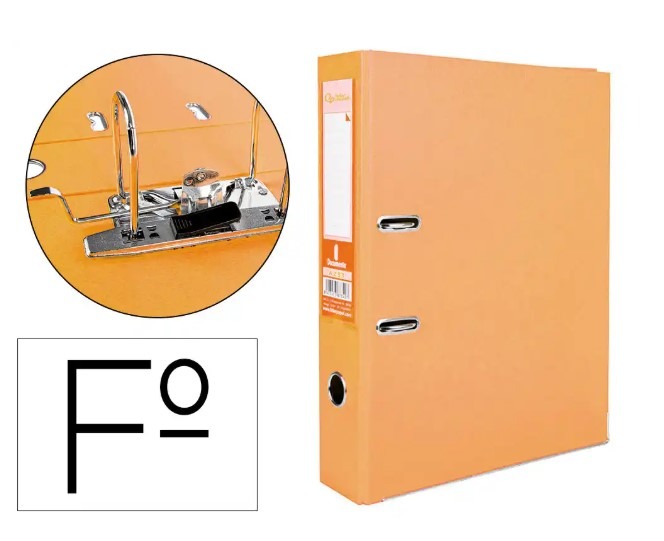 ARCHIVADOR PALANCA FOLIO PVC NARANJA
