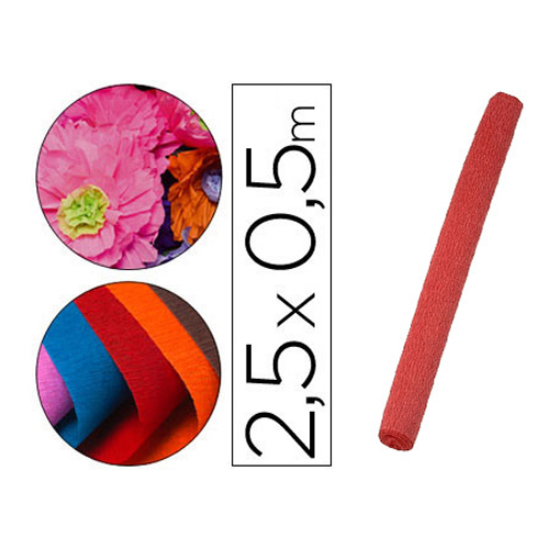 PAPEL CRESPON ROJO ROLLO 50X250CM