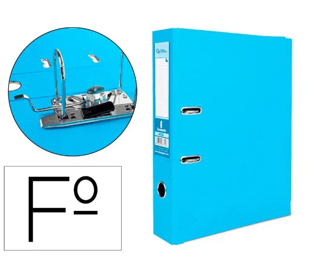 ARCHIVADOR PALANCA FOLIO PVC CELESTE