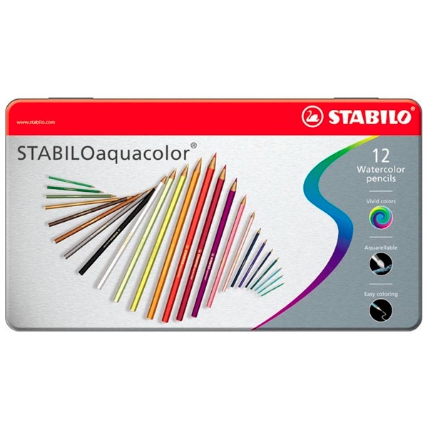 CAJA 12 LAPICES AQUACOLOR METAL ARTY