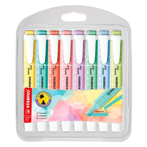 PACK 8 ROTULADORES FLUOR SWING PASTEL
