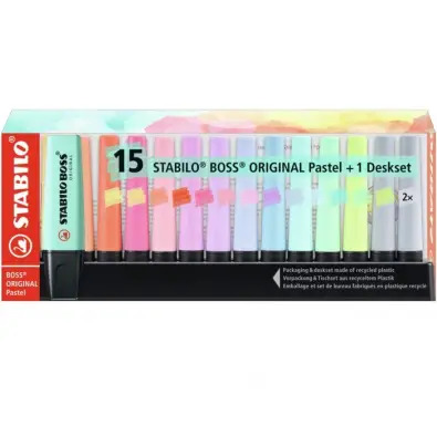 PAQUETE 15 ROTU. STABILO BOSS PASTEL