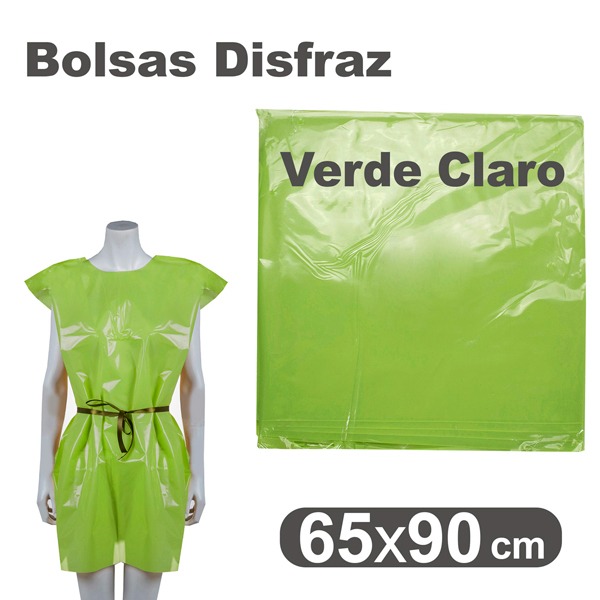 BOLSA PLASTICO DISFRAZ 65X90CM VERDE FL