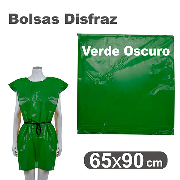 BOLSA PLASTICO DISFRAZ 65X90CM VERDE FU