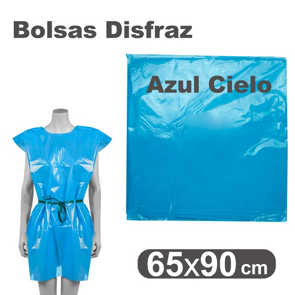 BOLSA PLASTICO DISFRAZ 65X90CM AZUL FLO
