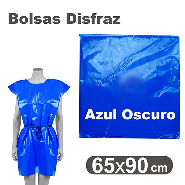 BOLSA PLASTICO DISFRAZ 65X90CM AZUL FUE