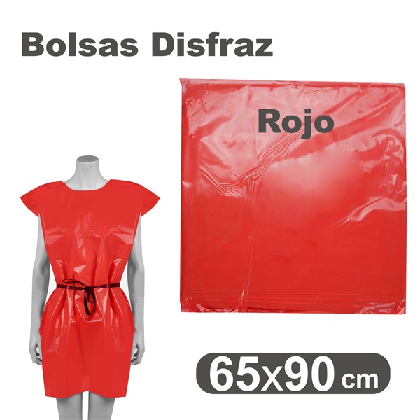 BOLSA PLASTICO DISFRAZ 65X90CM ROJO