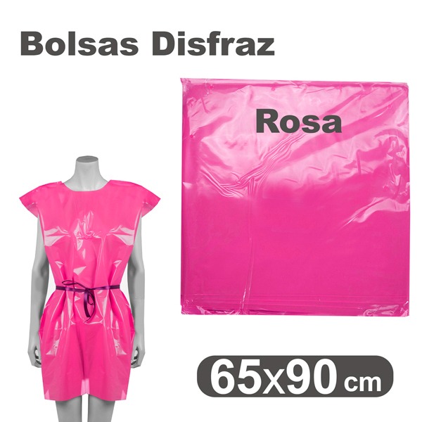 BOLSA PLASTICO DISFRAZ 65X90CM ROSA