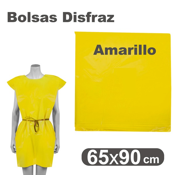 BOLSA PLASTICO DISFRAZ 65X90CM AMARILLO