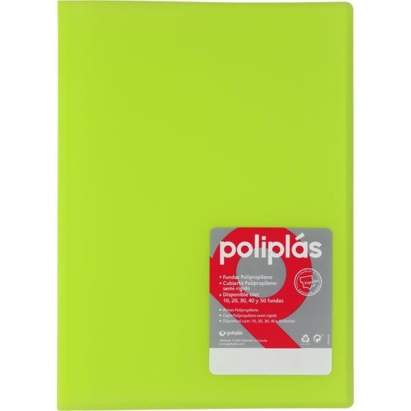 CARPETA DEQUA 30 FUNDAS A4 TAPA VERDE