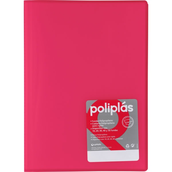 CARPETA DEQUA 30 FUNDAS A4 TAPA FUXIA
