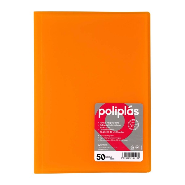 CARPETA DEQUA 50 FUNDAS NARANJA TRANS