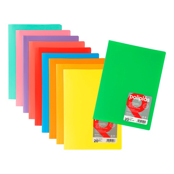 CARPETA 10 FUNDAS T. FOLIO VERDE CLARO