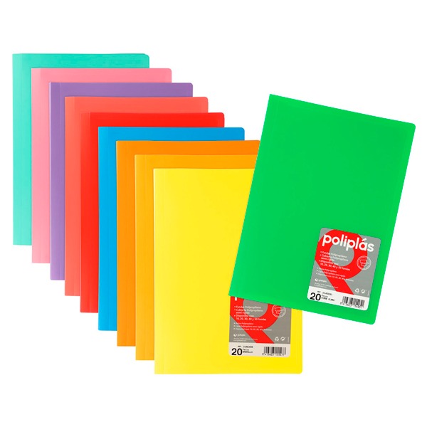 CARPETA 10 FUNDAS T. FOLIO AZUL CLARO