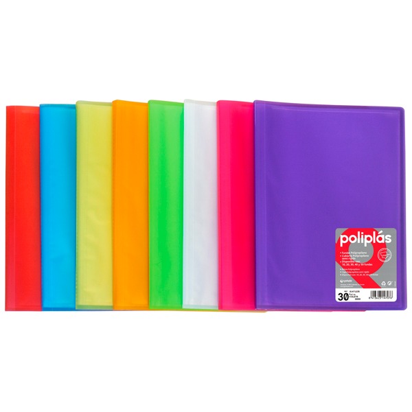 CARPETA POLIPLAS 40 FUNDAS ROSA
